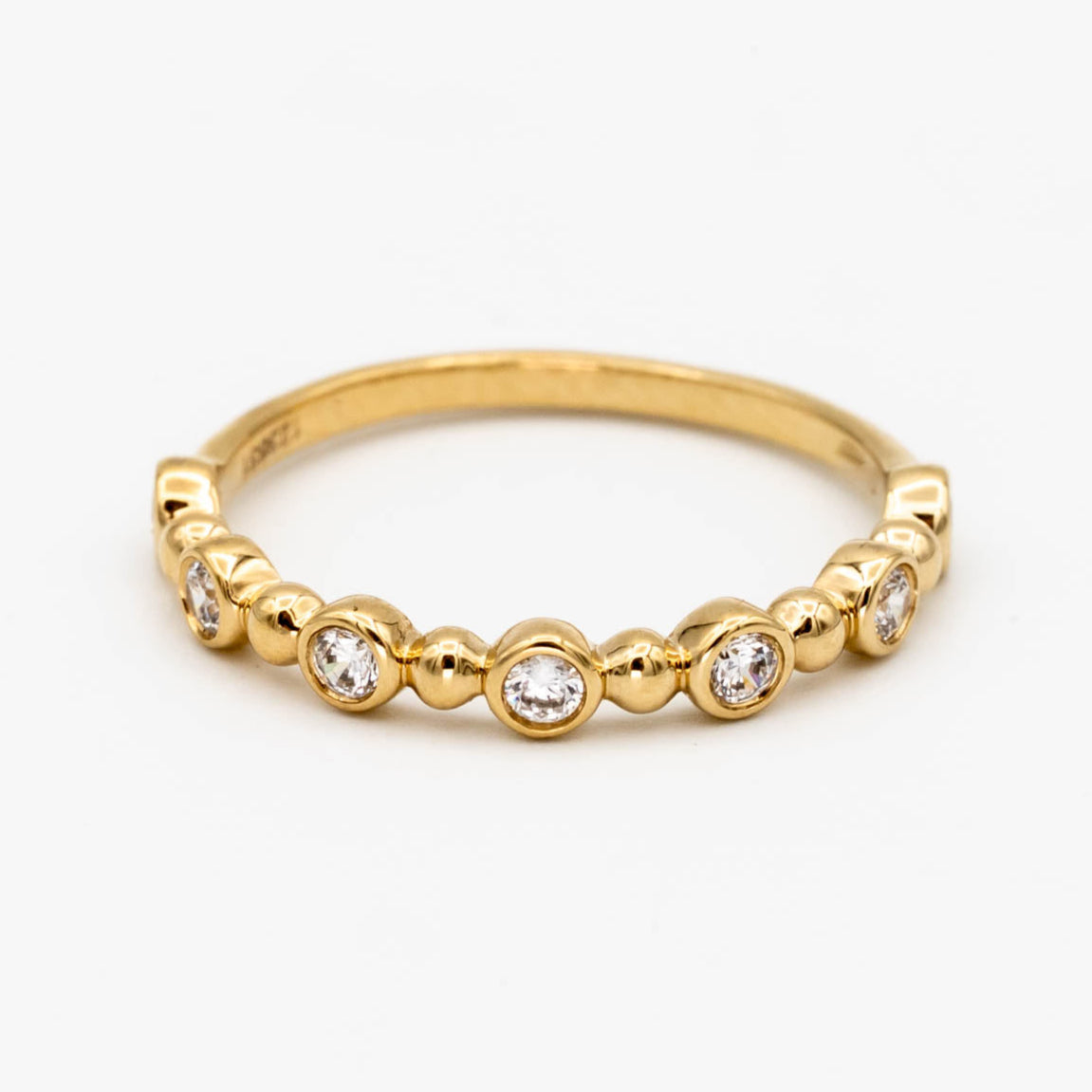 Bead + Diamond Wedding Band