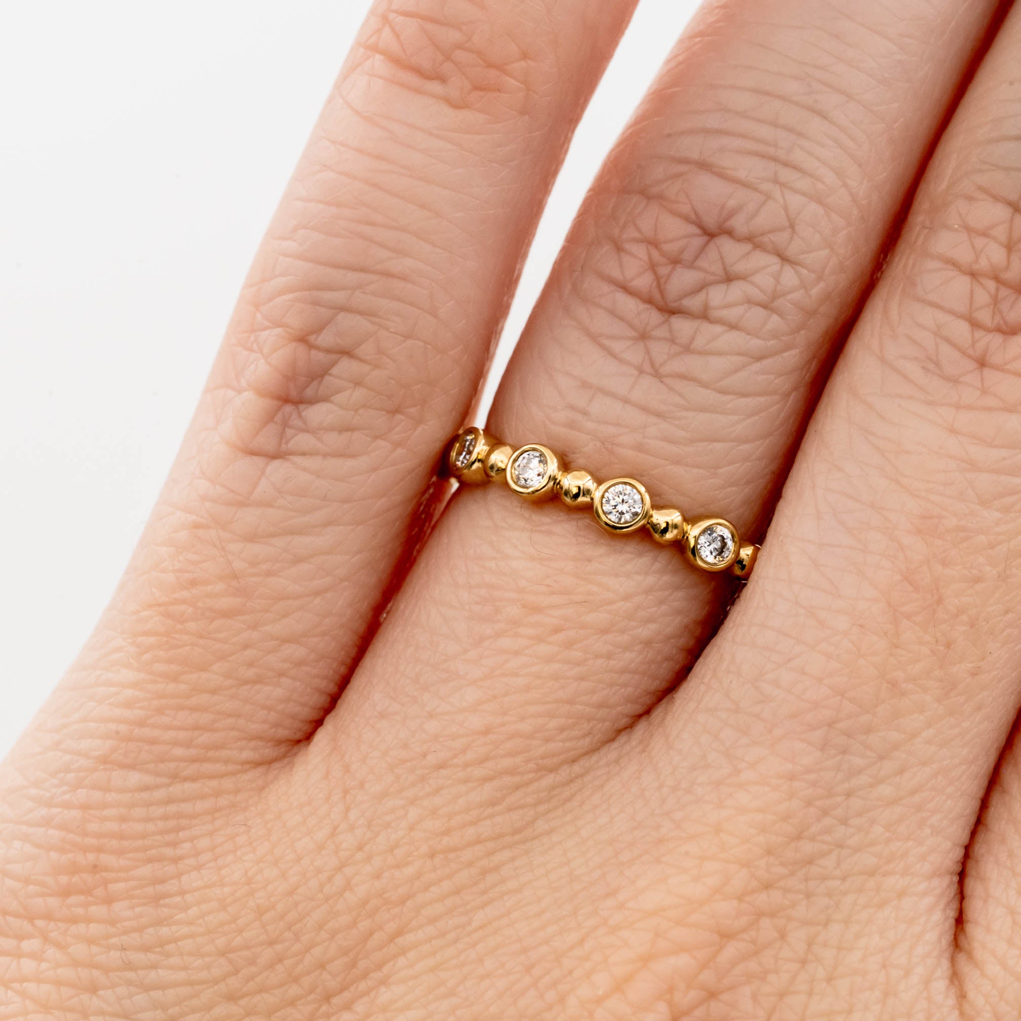 Bead + Diamond Wedding Band