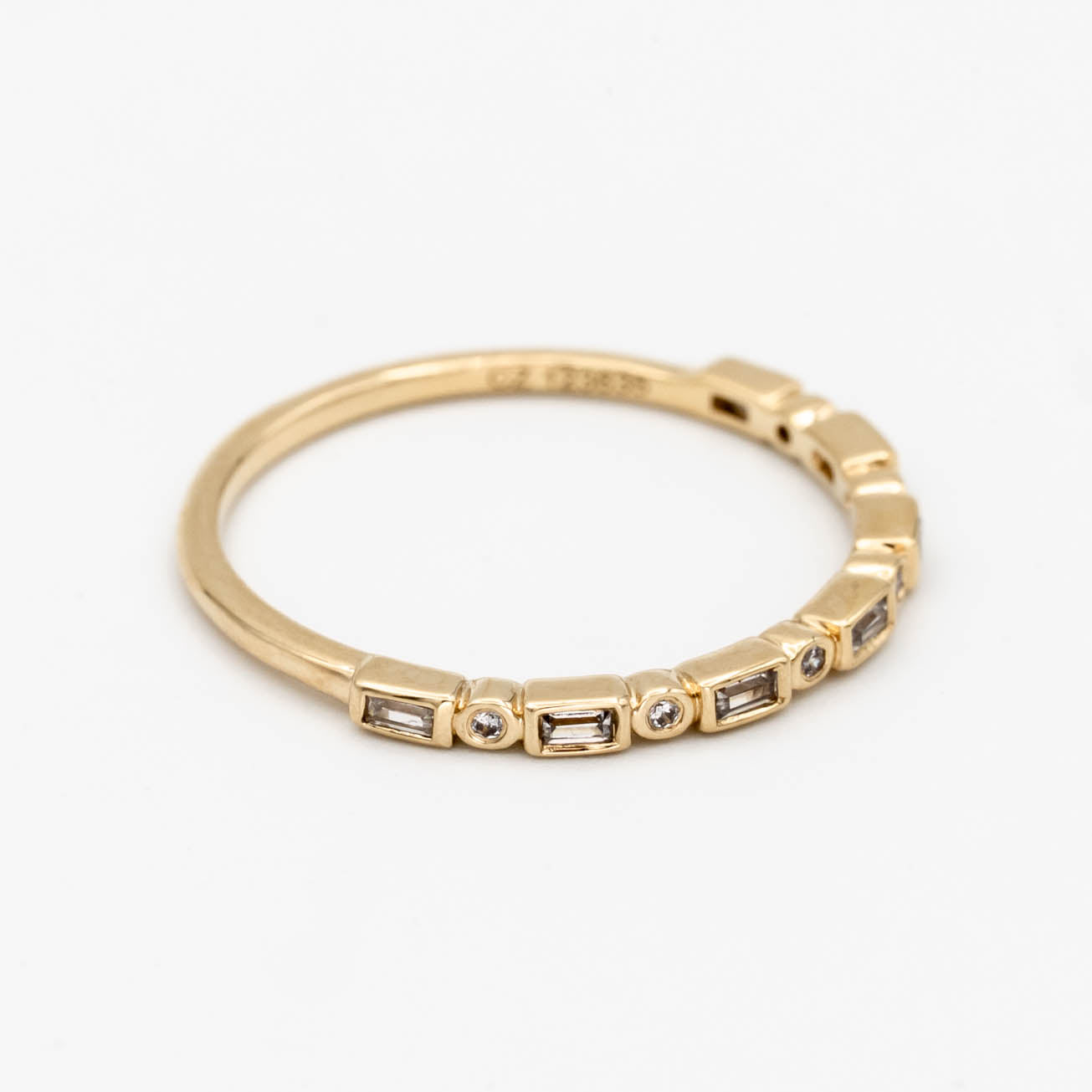 Baguette + Round Diamond Wedding Band