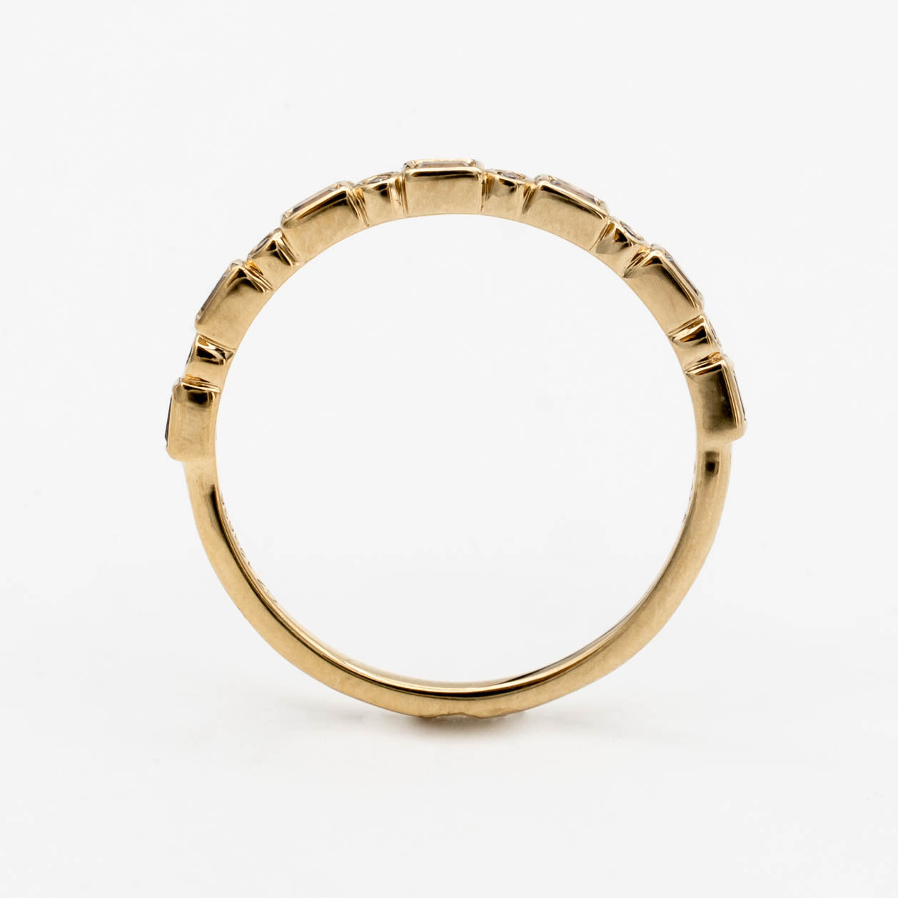 Baguette + Round Diamond Wedding Band
