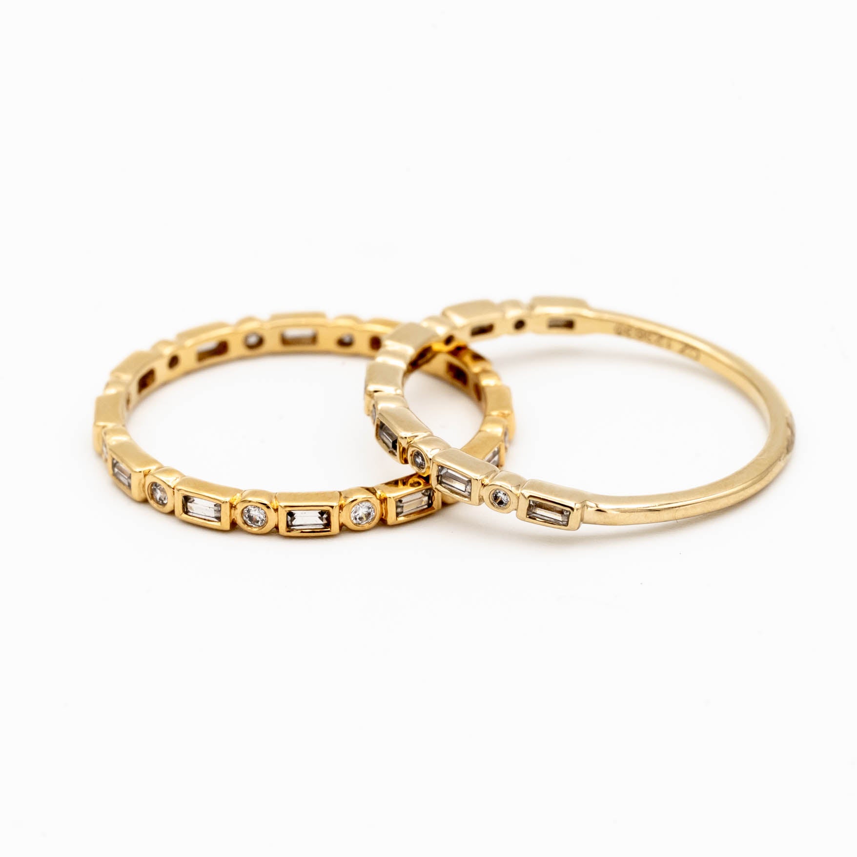 Baguette + Round Diamond Wedding Band