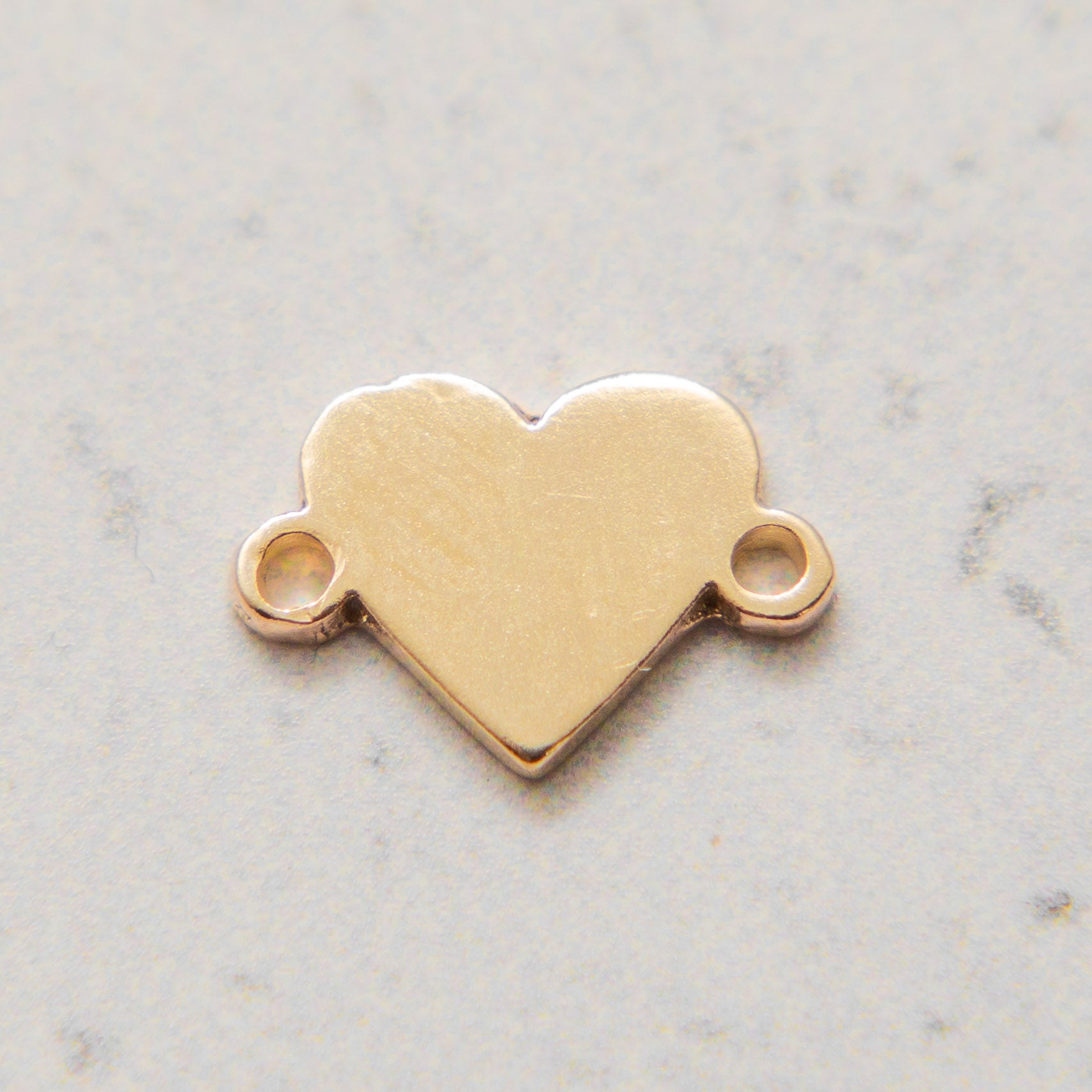 In-Line Solid Metal Heart Charm