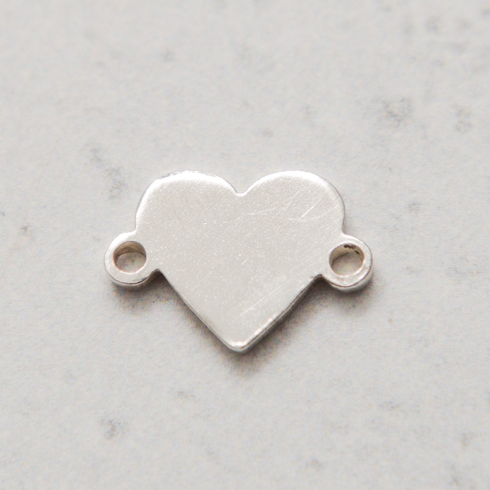 In-Line Solid Metal Heart Charm