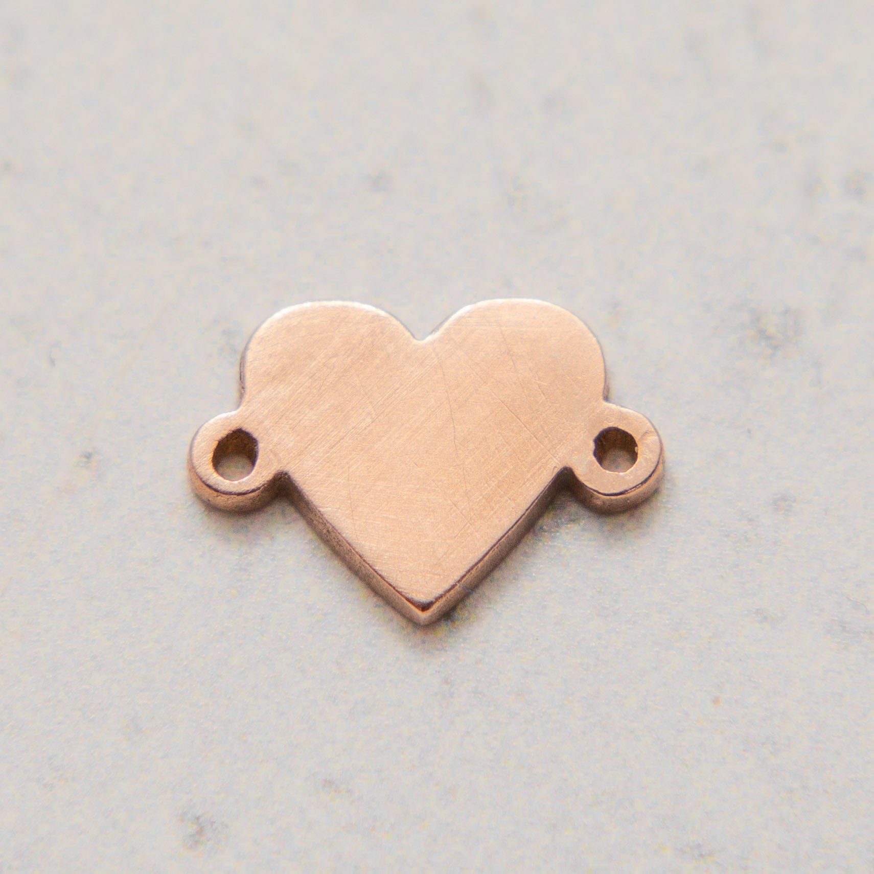 In-Line Solid Metal Heart Charm
