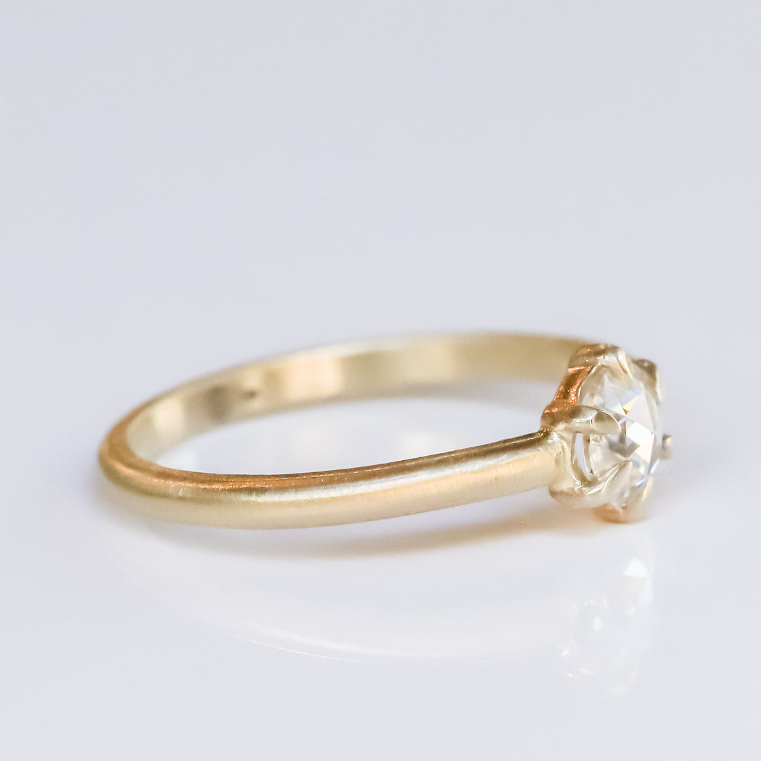 Cypress Ring | Rose Cut Moissanite in 14k Yellow Gold