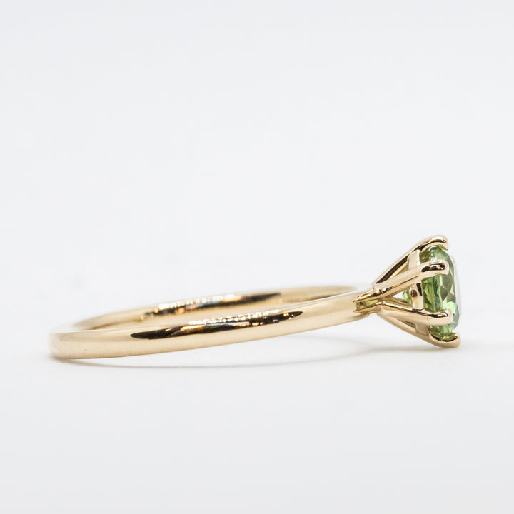 Green Sapphire Solitaire Ring | 0.83 ct. Montana Sapphire in 14k Yellow Gold