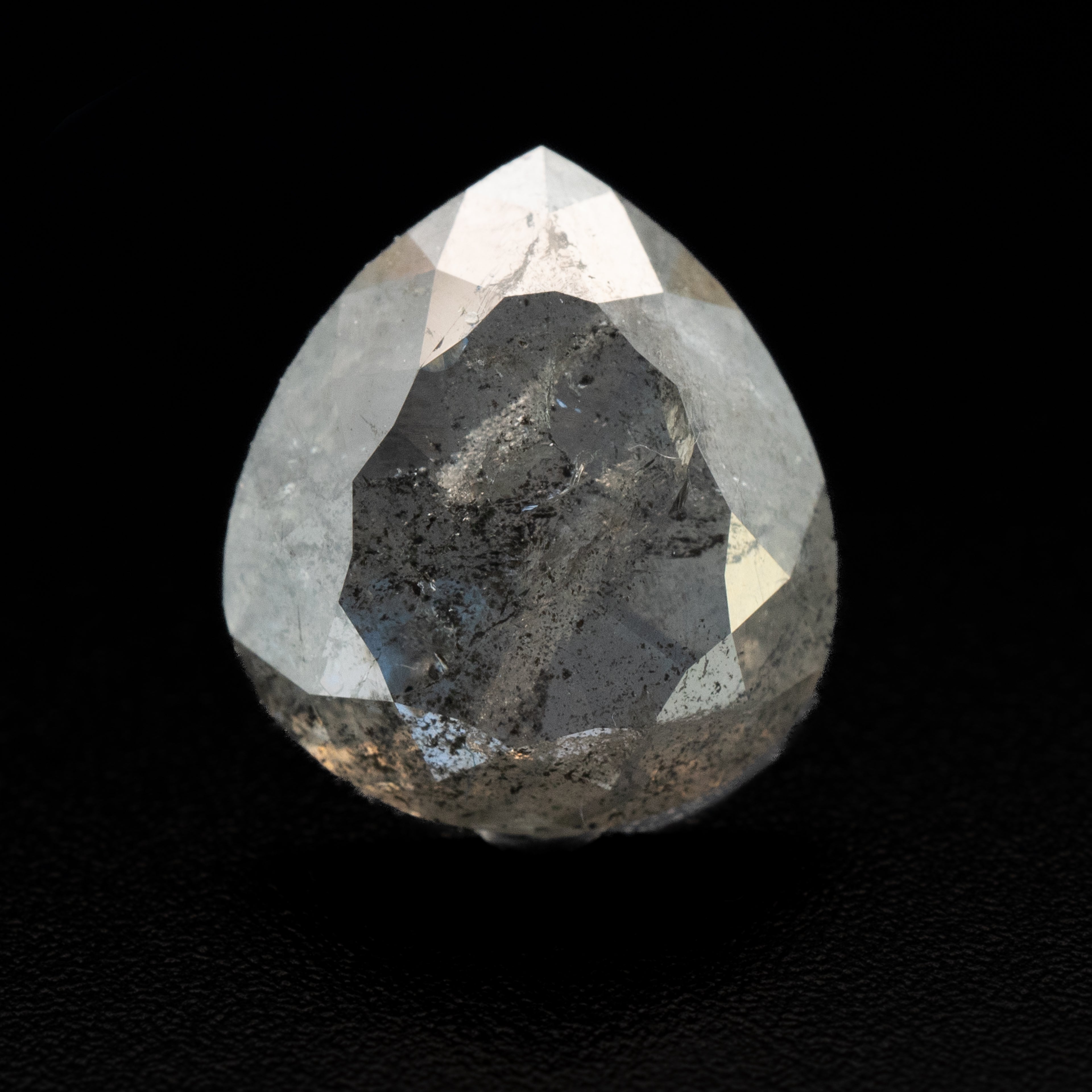 Pear Rose Cut Salt + Pepper Diamond | 2.75ct