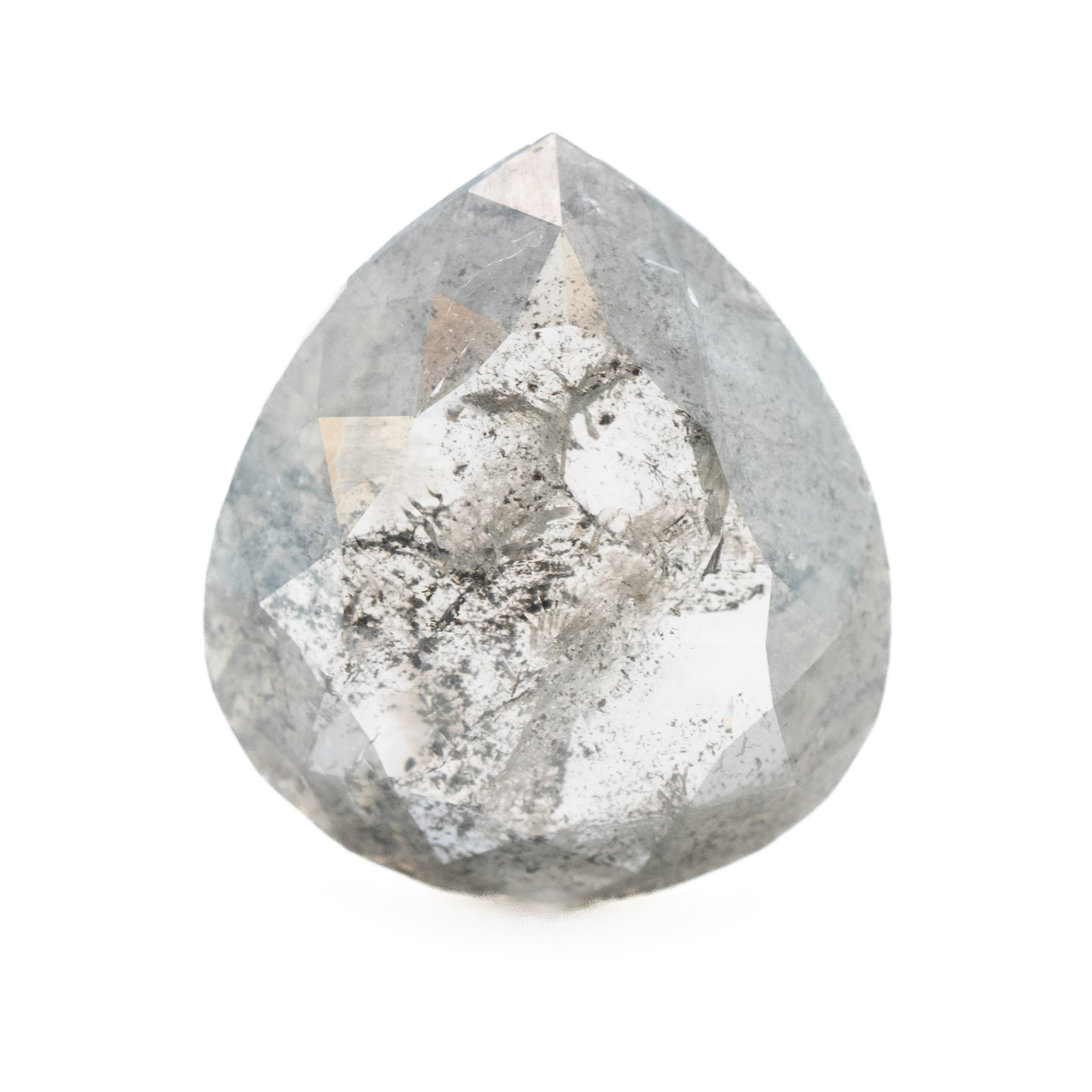 Pear Rose Cut Salt + Pepper Diamond | 2.75ct