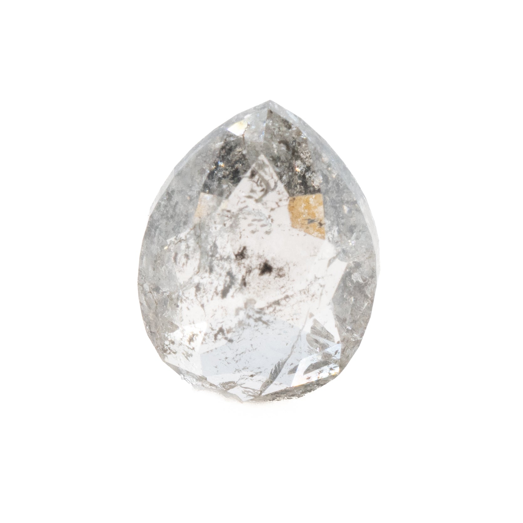 Pear Rose Cut Grey Salt + Pepper Diamond | 1.01ct