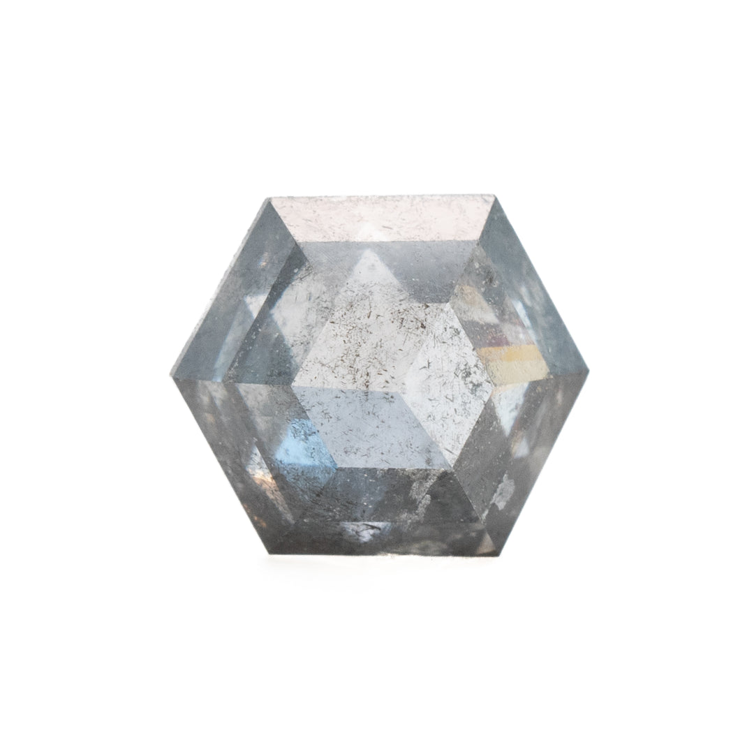 Hexagonal Rose Cut Salt + Pepper Diamond | 0.94ct