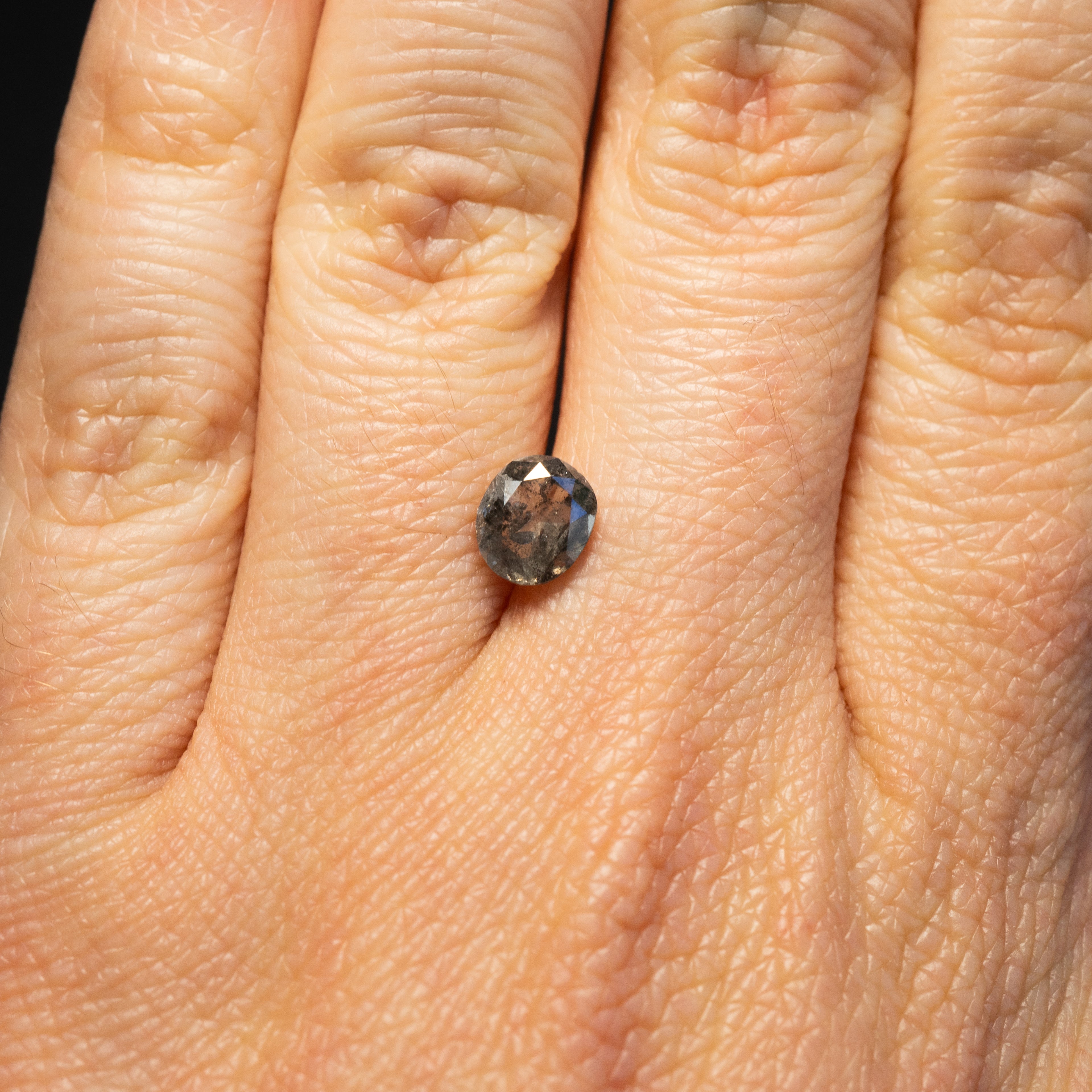 Oval Double-Cut Salt + Pepper Diamond | 1.08ct