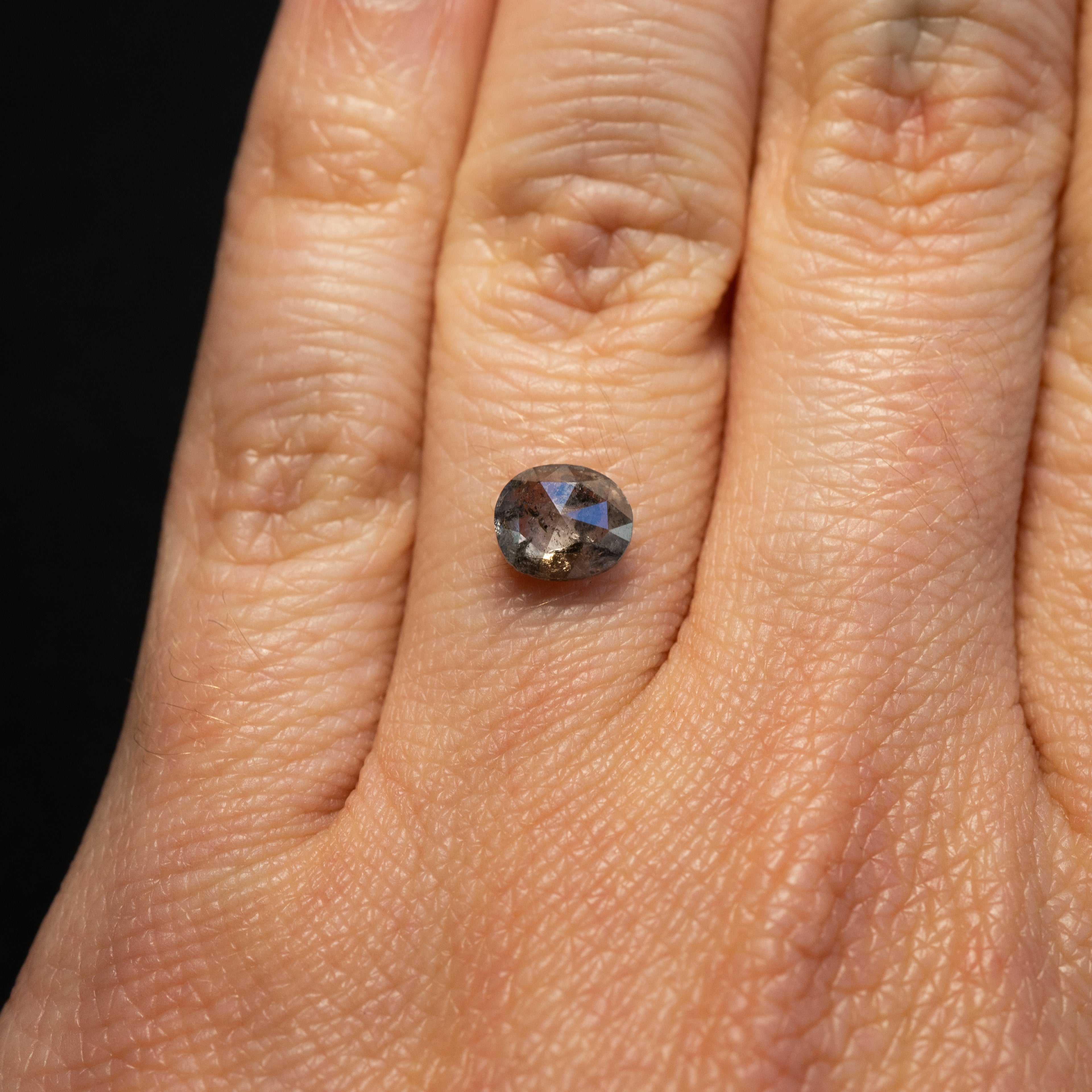 Oval Double-Cut Salt + Pepper Diamond | 1.08ct