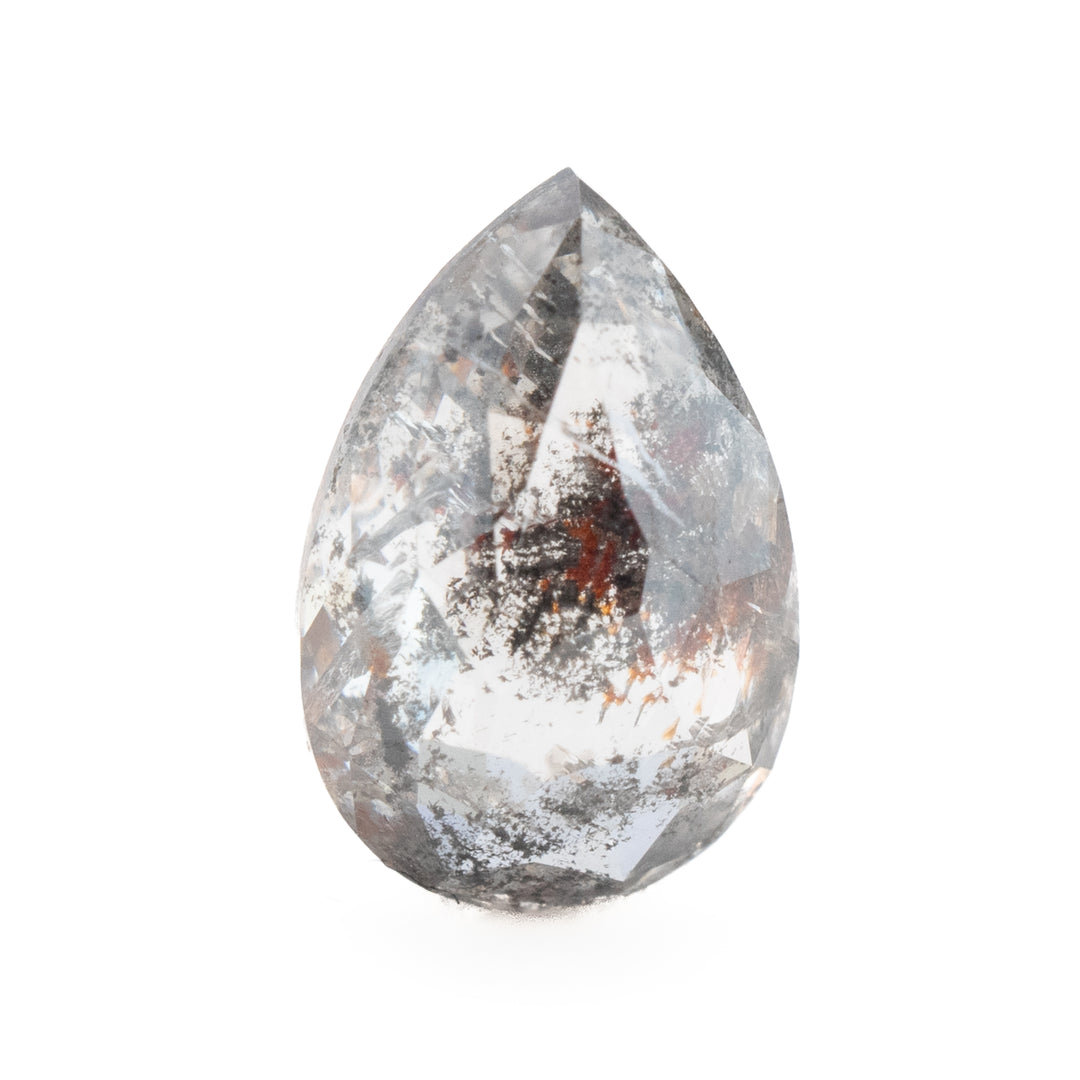 Pear Rose Cut Salt + Pepper Diamond | 0.94 ct.
