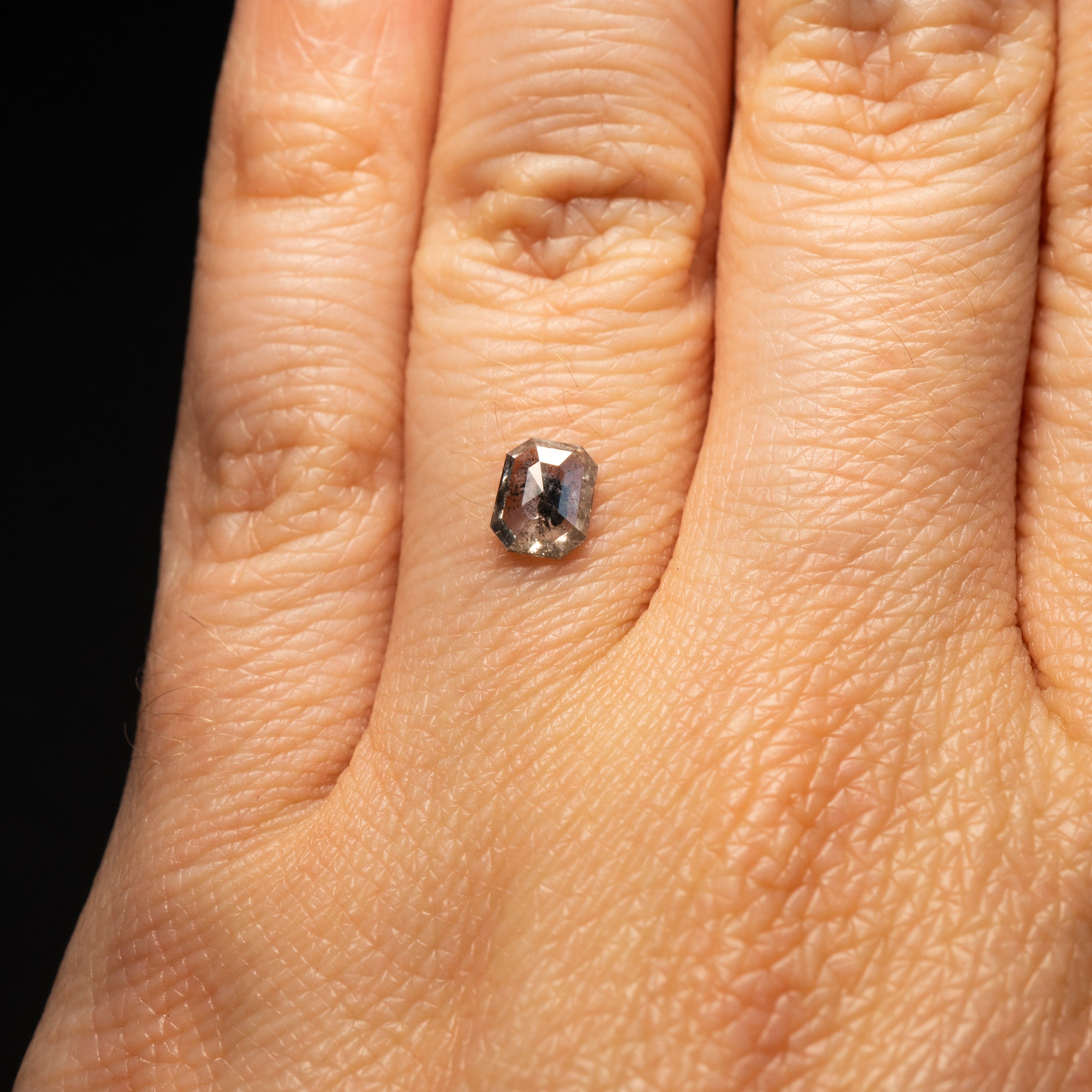 Cut Corner Rectangle Rose Cut Salt + Pepper Diamond No.2 | 0.49ct