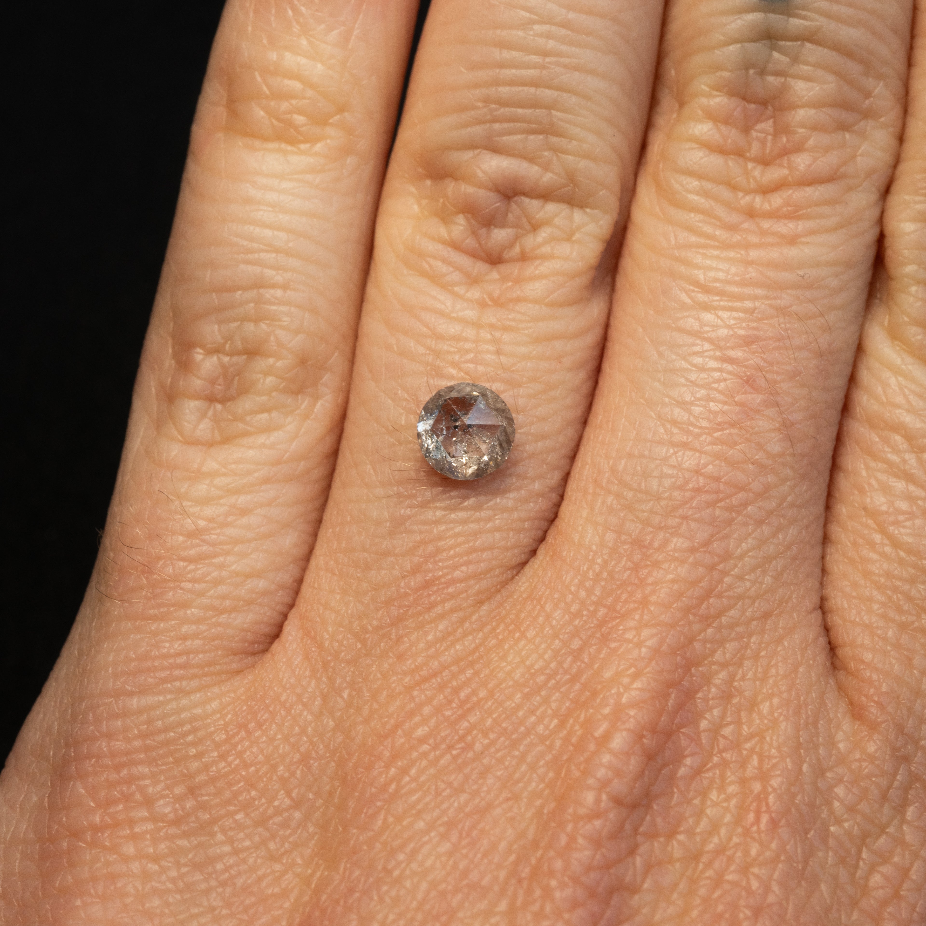 Round Rose Cut Salt + Pepper Diamond | 1ct