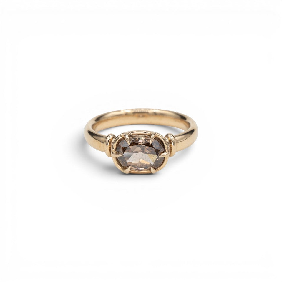 Emberstone Ring - 1.56ct Antique Cushion Cut Fancy Brown Diamond