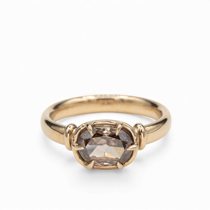 Emberstone Ring - 1.56ct Antique Cushion Cut Fancy Brown Diamond