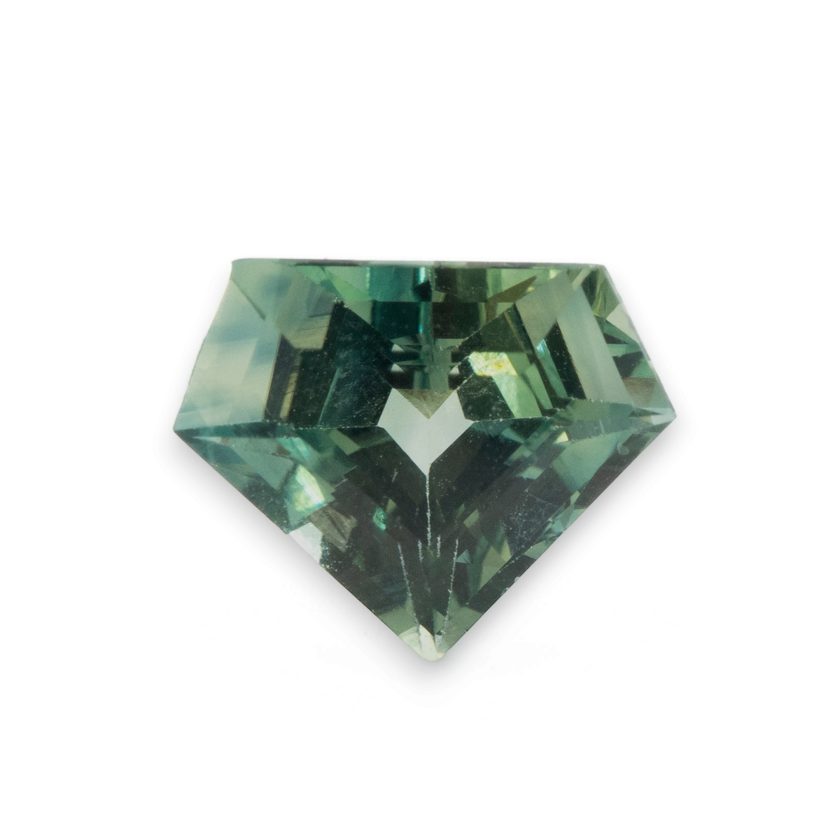 Stórica Studio Aegis 1.84ct shield cut green sapphire loose gemstone