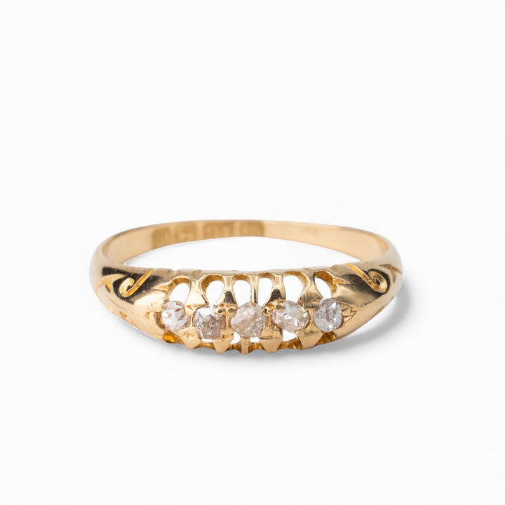 Golden Briar Ring — Victorian Diamond Five-Stone Ring