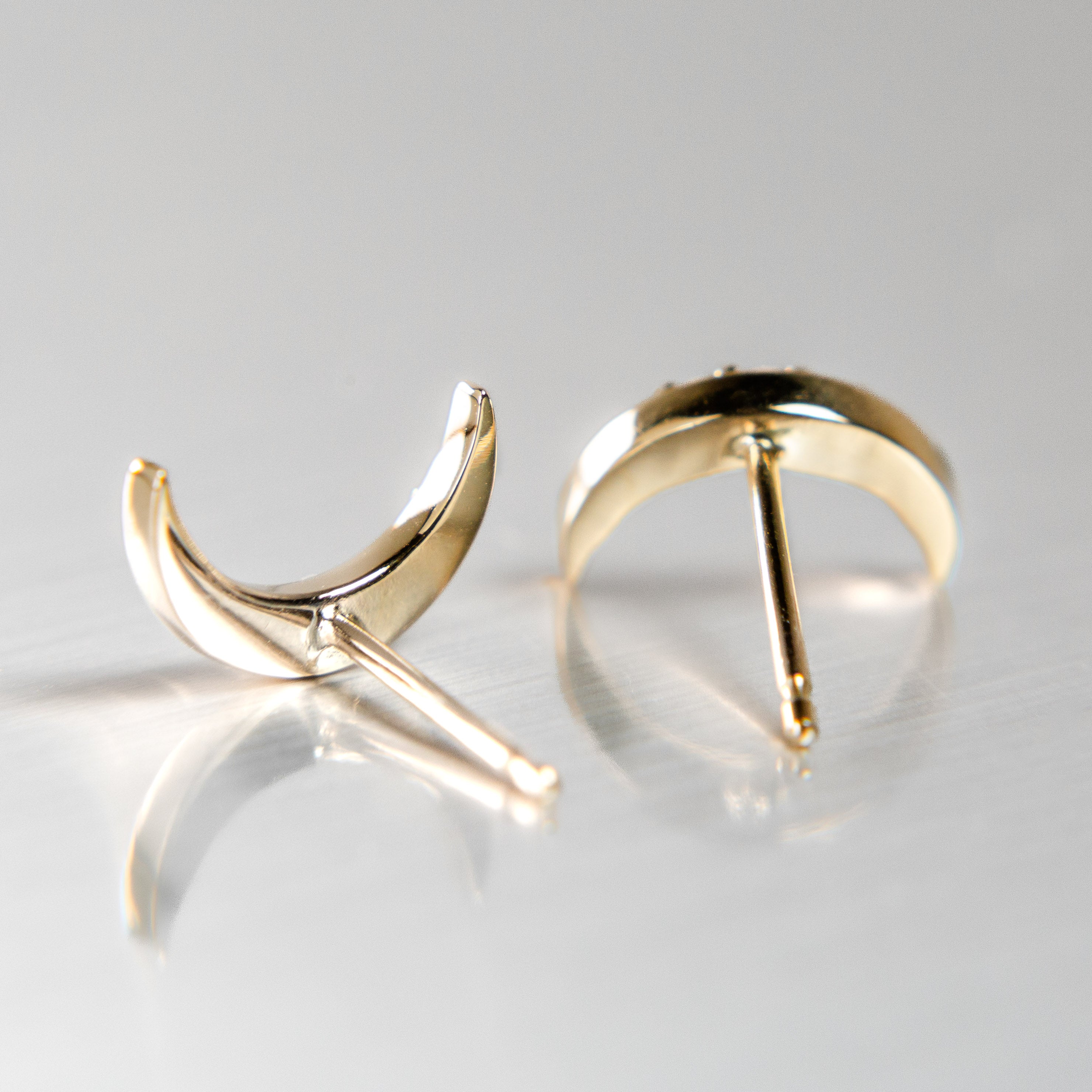 Lunara Diamond Crescent Studs