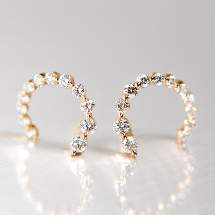 Open Circle Lab Diamond Stud Earrings