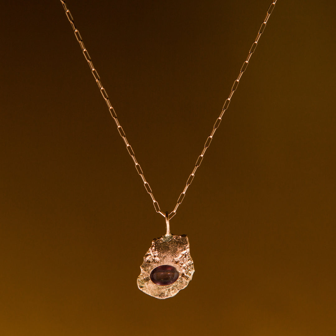 Amulet Necklace in Gold | Lavender Sapphire