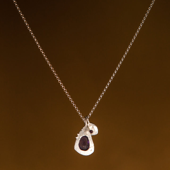 Amulet Charm Necklace in Silver | Amethyst