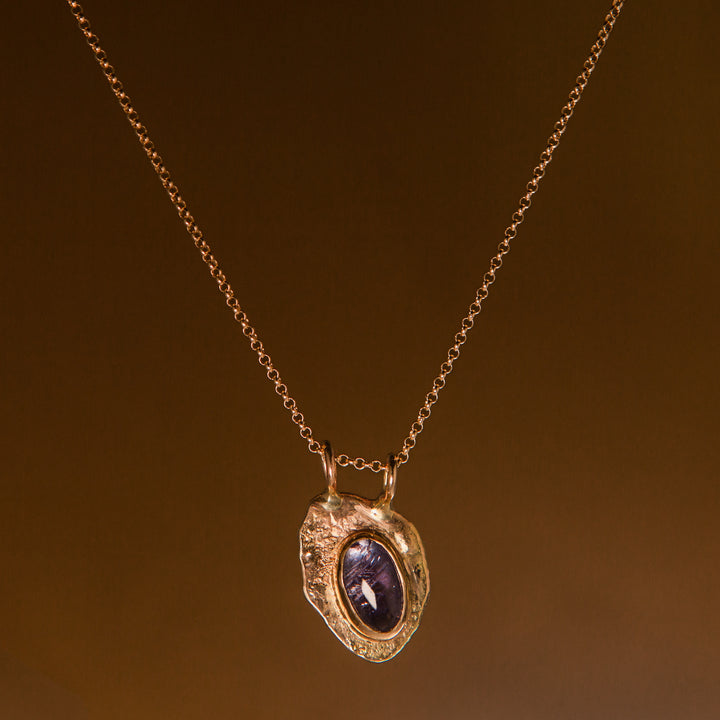 Amulet Necklace in Gold | Violet Sapphire