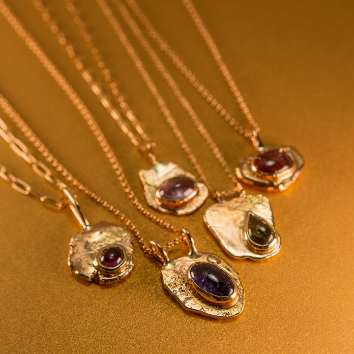Amulet Necklace in Gold | Lavender Sapphire