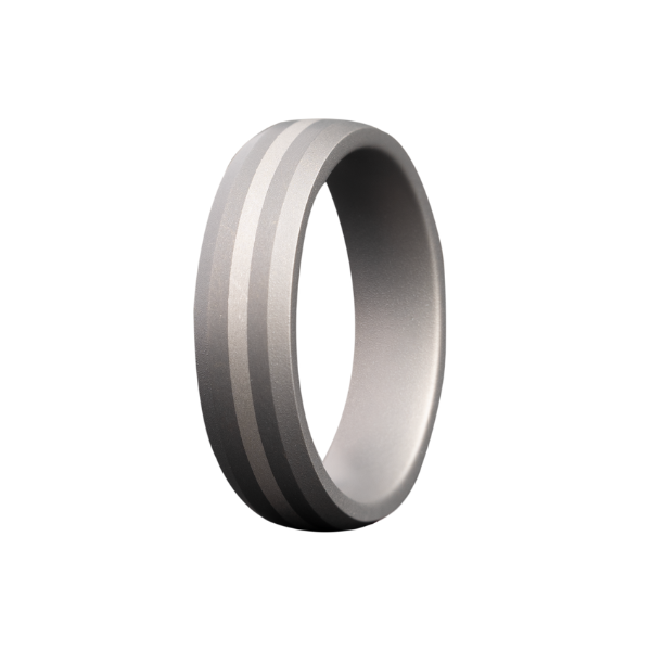 Alternative Metal Band - Bevel Edge Profile with Platinum Inlay