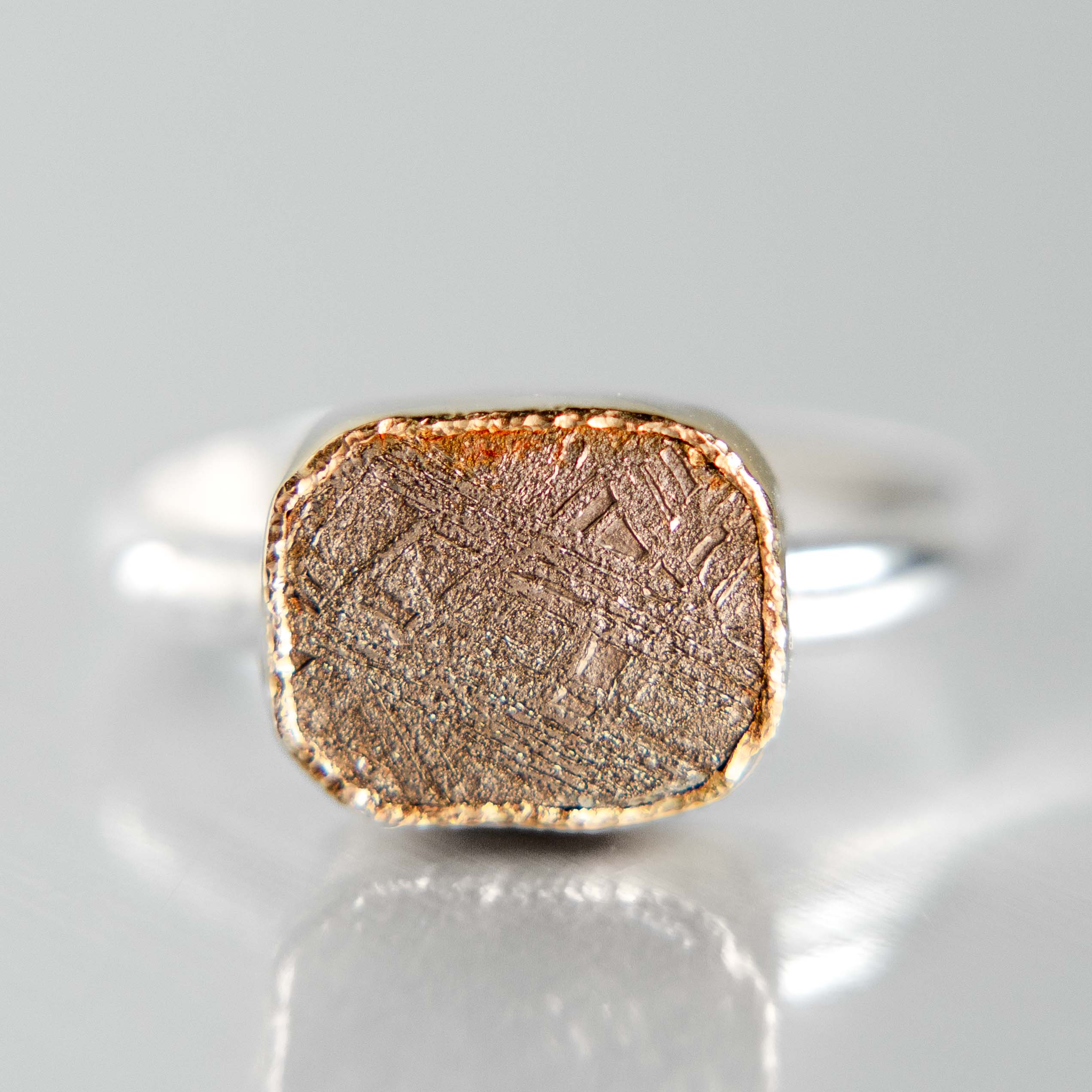 Nova Ring No. 2 – Meteorite, 14k Yellow Gold & Sterling Silver | One of a Kind