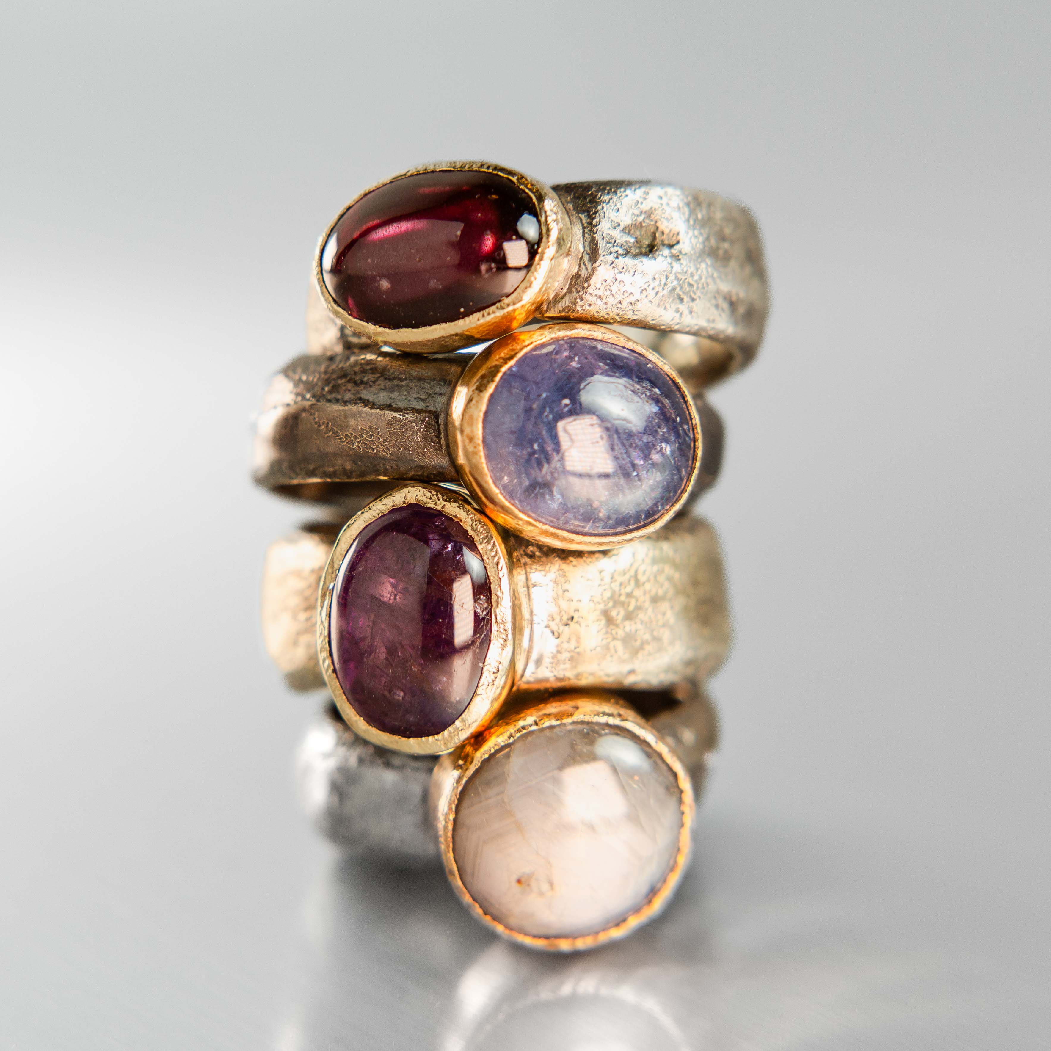 Clio Sapphire Cabochon Ring – 14k Yellow Gold & Sterling Silver | One of a Kind