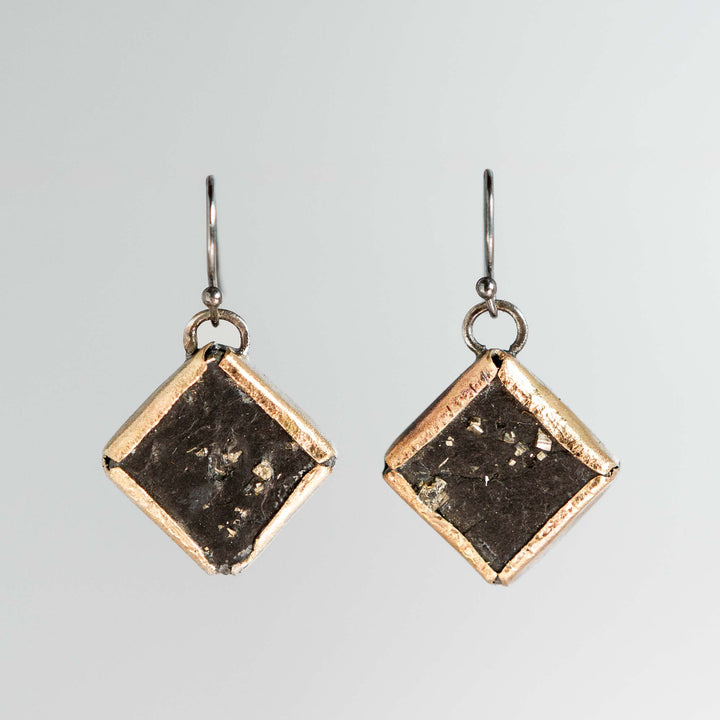 Aurora Drop Earrings | Pyrite in Slate