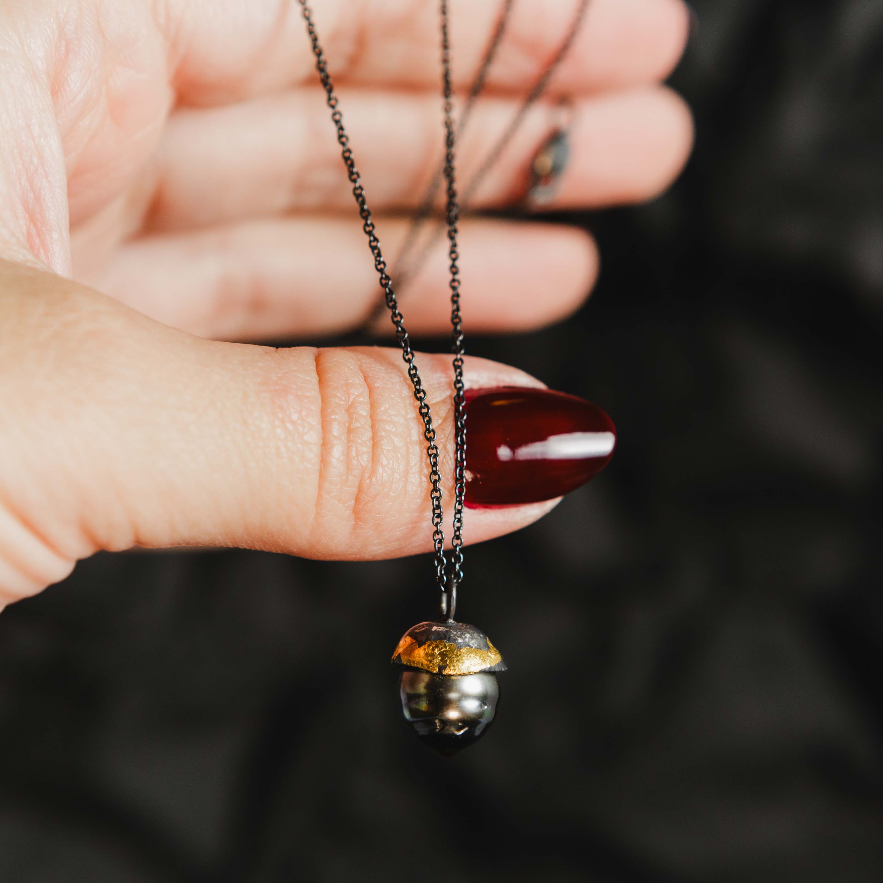 Nyx Tahitian Pearl Pendant – Keum-Boo Gilded Silver & 24k Gold | One of a Kind