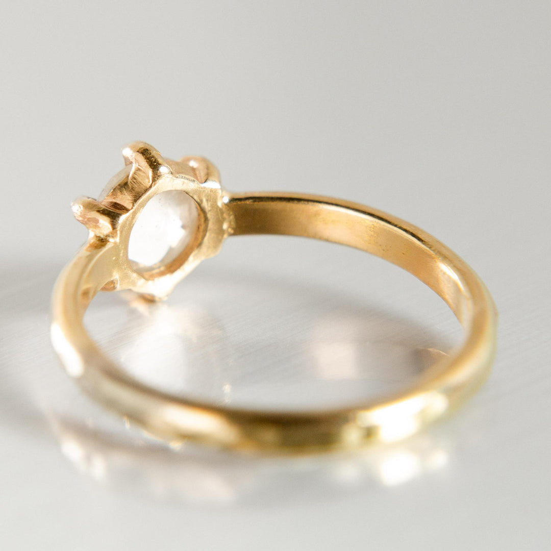 Rose-Cut Salt + Pepper Diamond Cypress Ring in 14k Yellow Gold