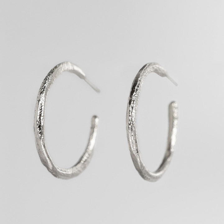 Relic Hoop Earrings in Sterling Silver