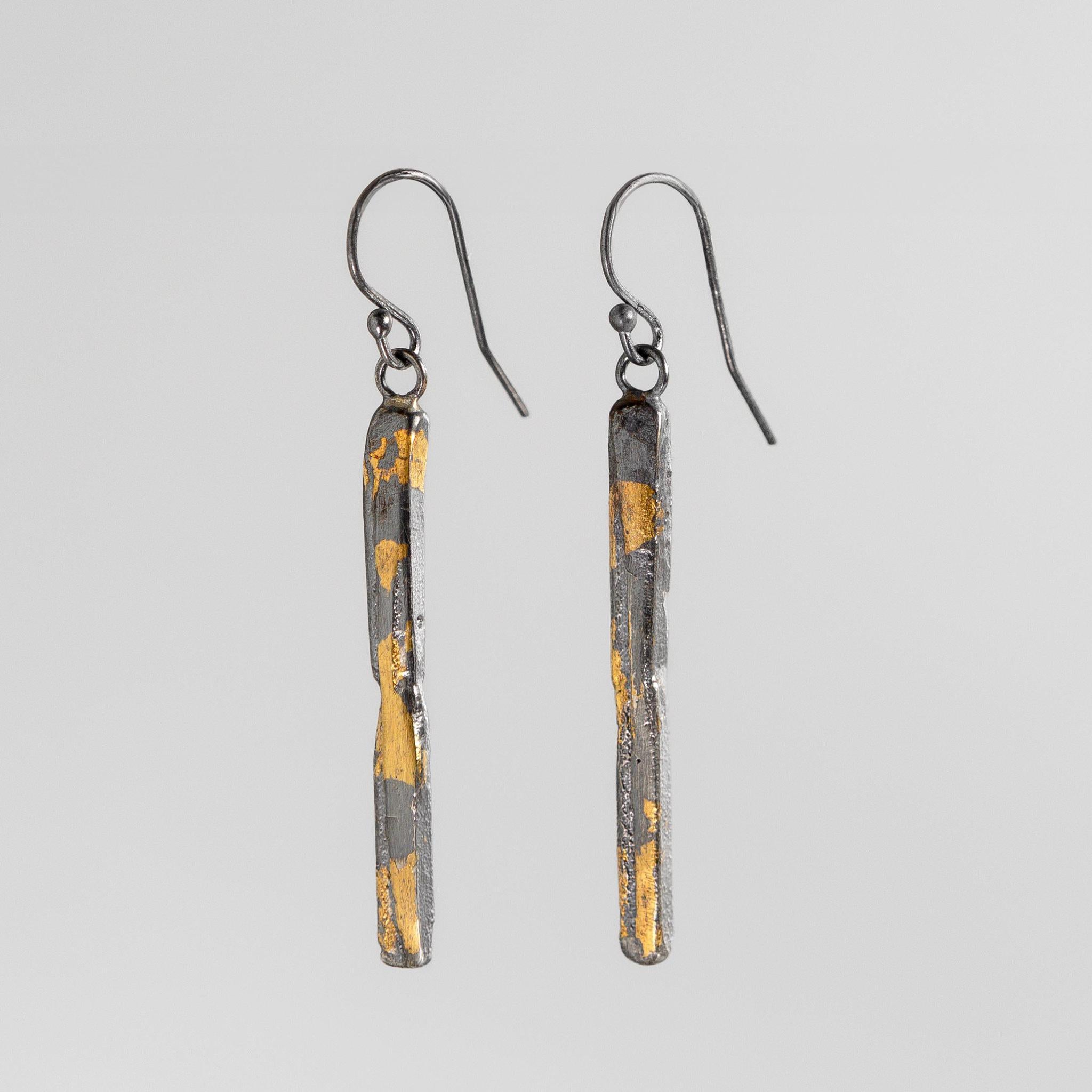 Gilded Relic Bar Drop Earrings