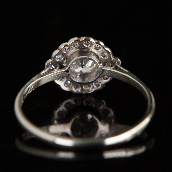 Platinum Diamond Halo Ring | Circa 1920