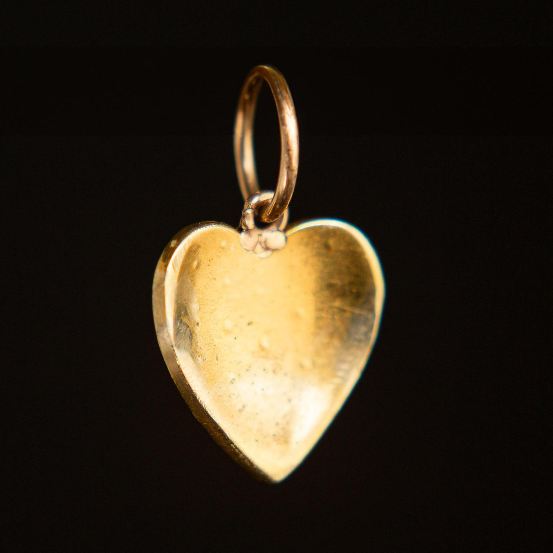Victorian Seed Pearl Heart Pendant | 14k Gold