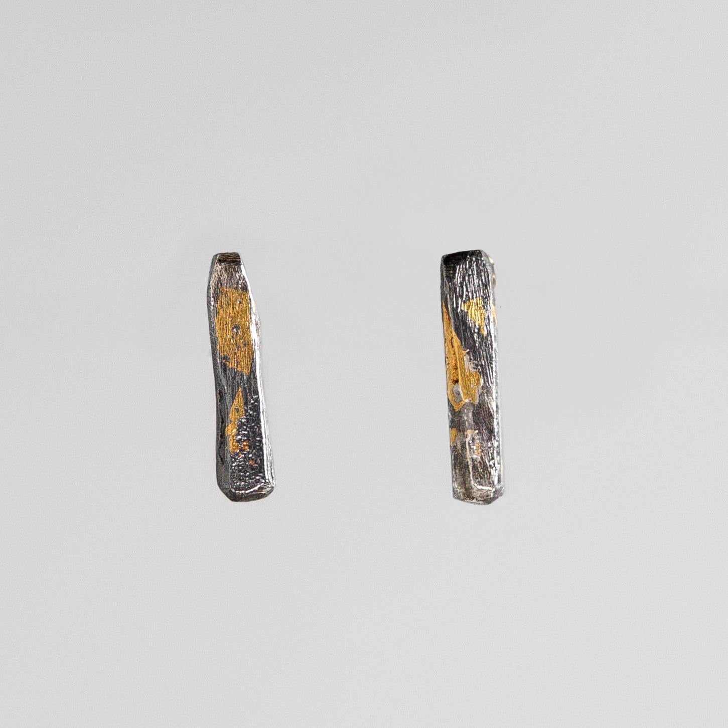 Gilded Relic Bar Stud Earrings
