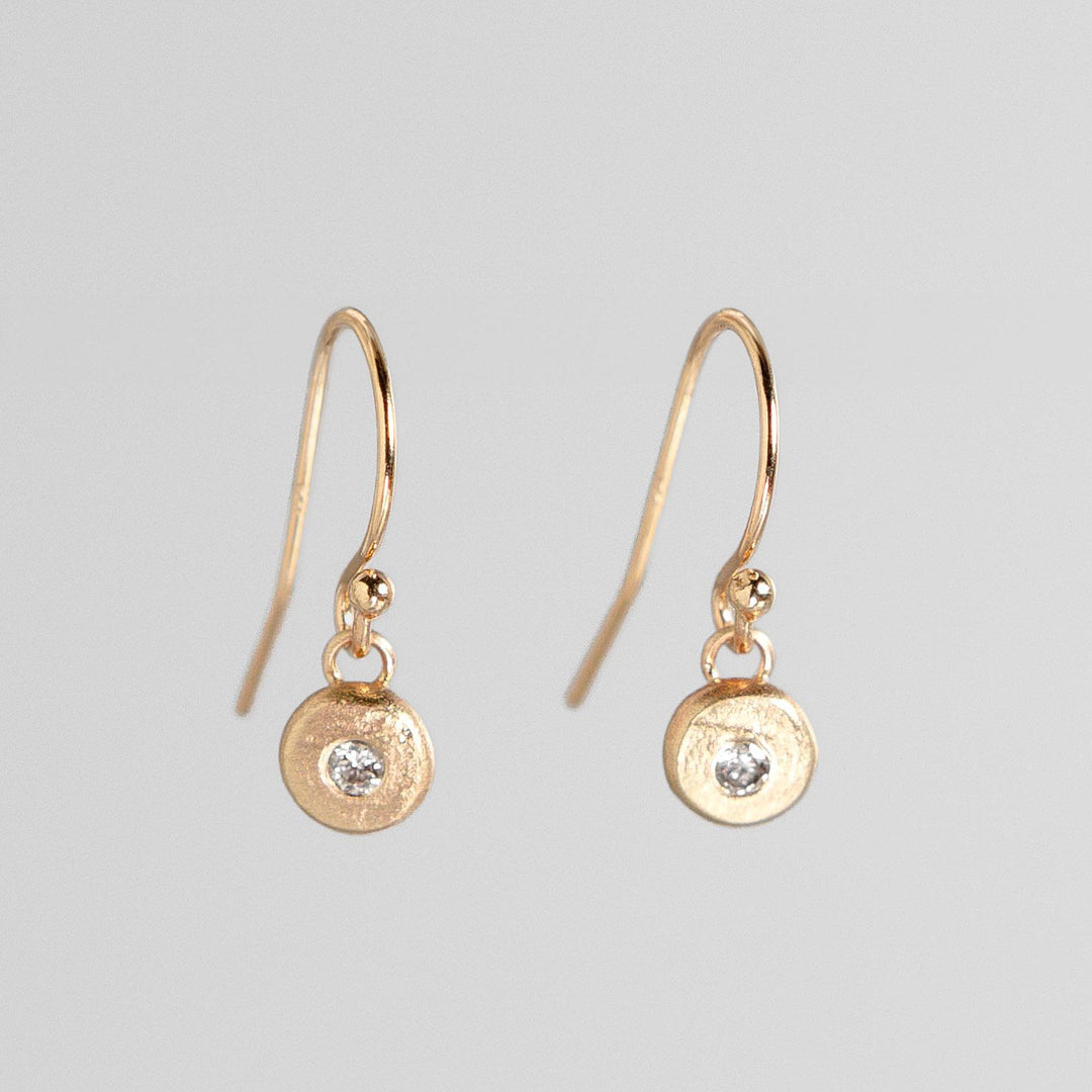 Pebble Drop Earrings in 14k Yellow Gold