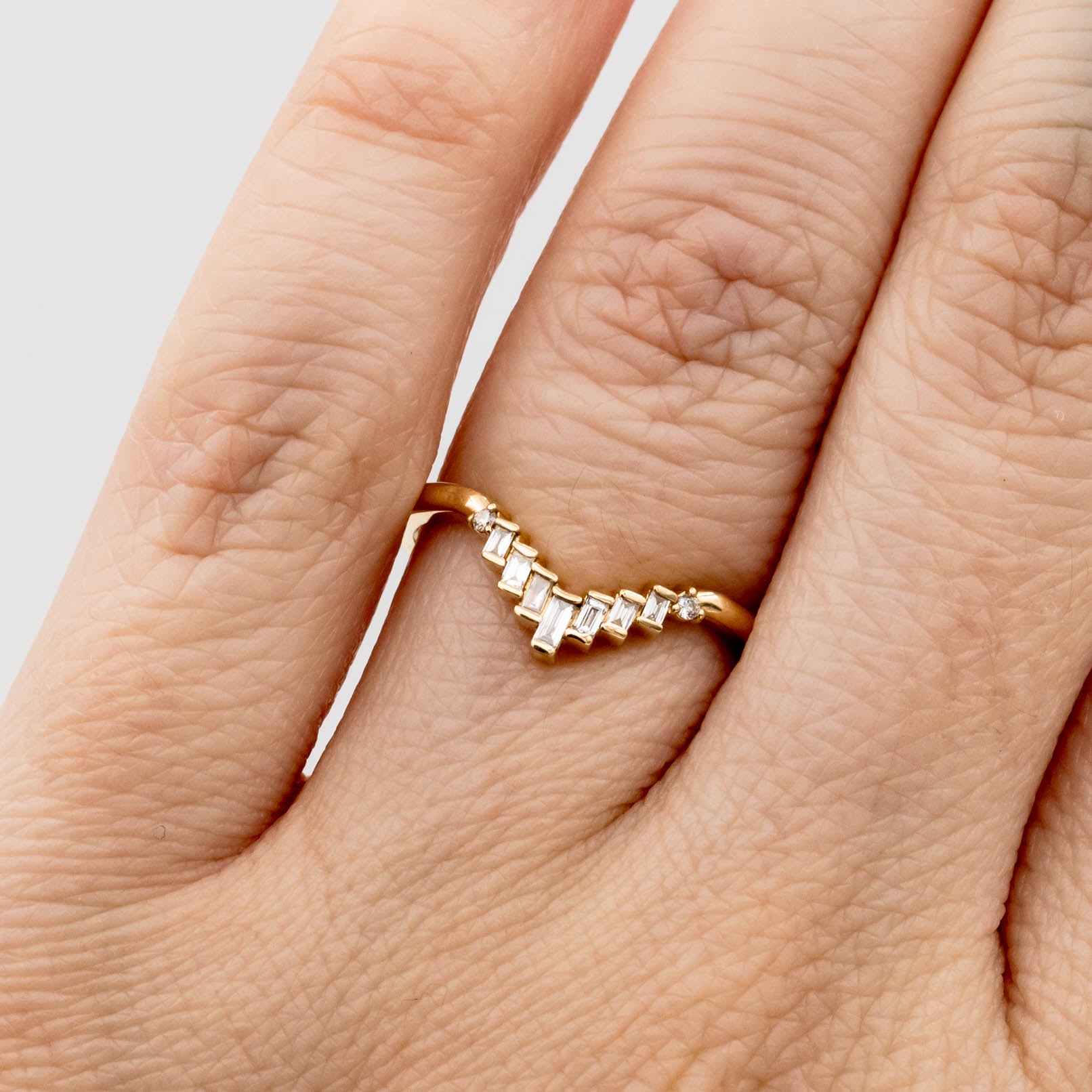 Baguette Diamond Chevron Band