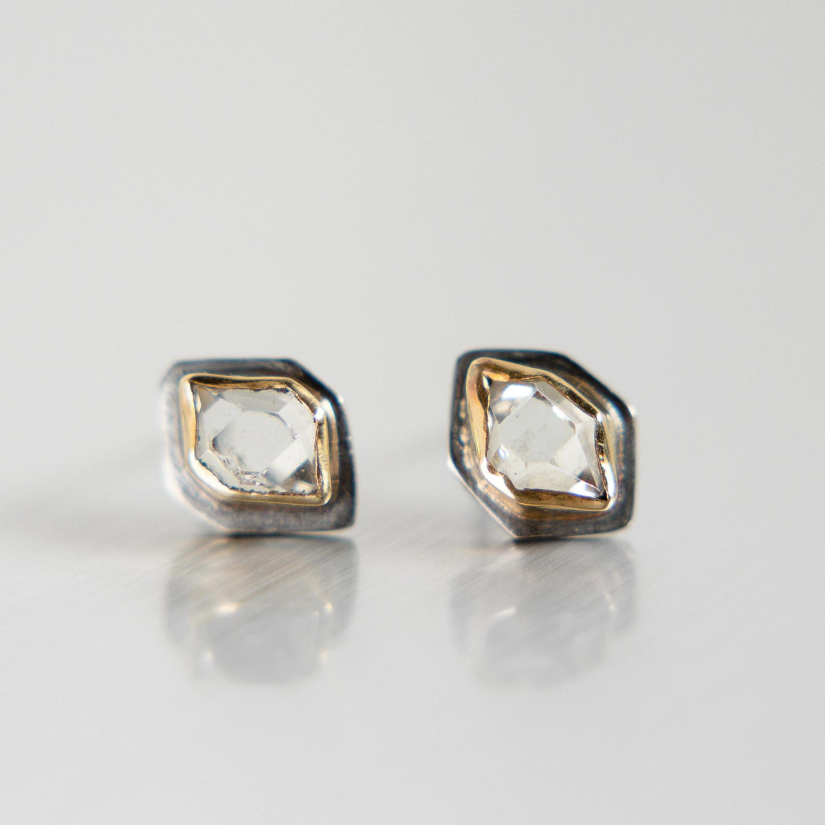 Glacier Mini Herkimer quartz stud earrings