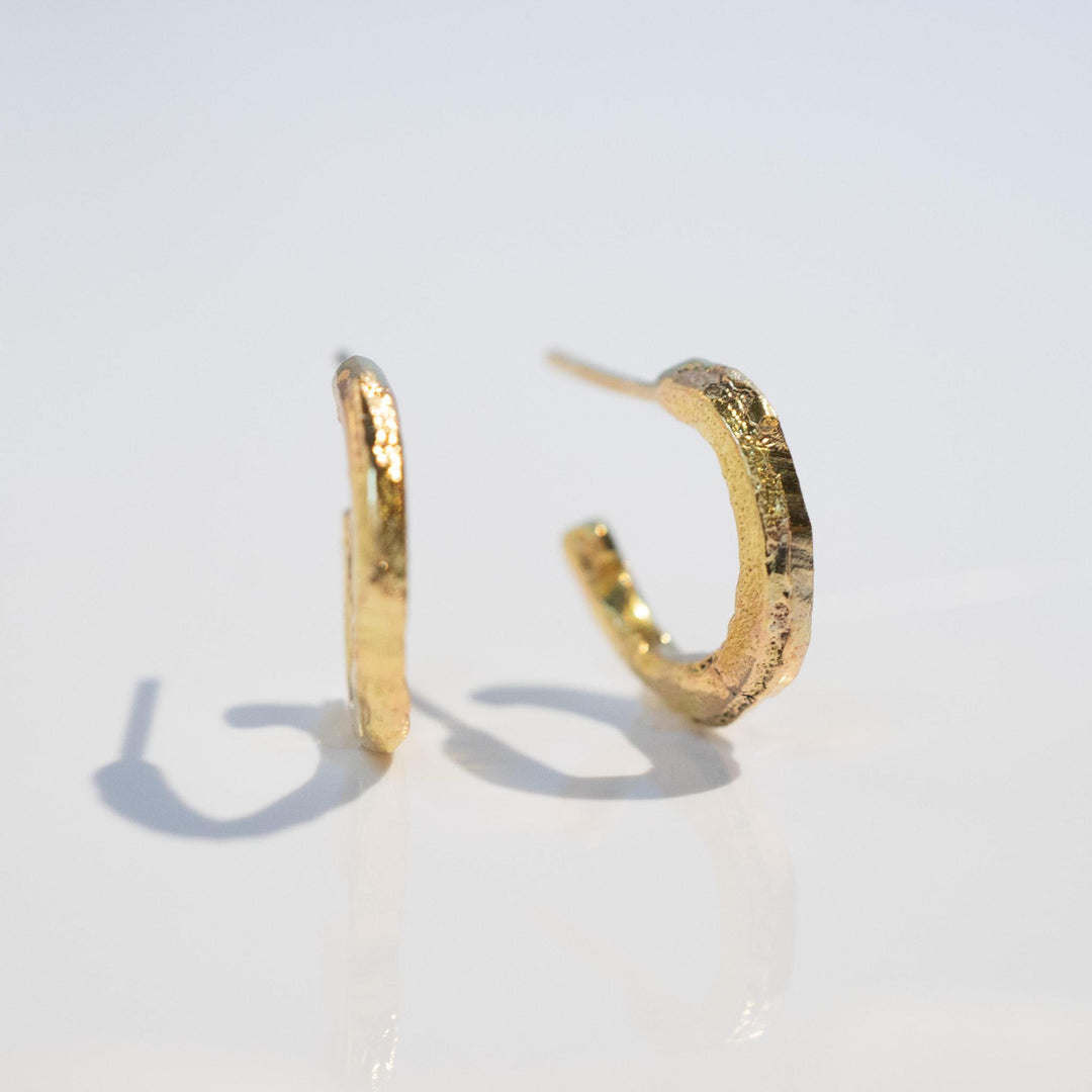 Relic Hoop Earrings in 14k Yellow Gold