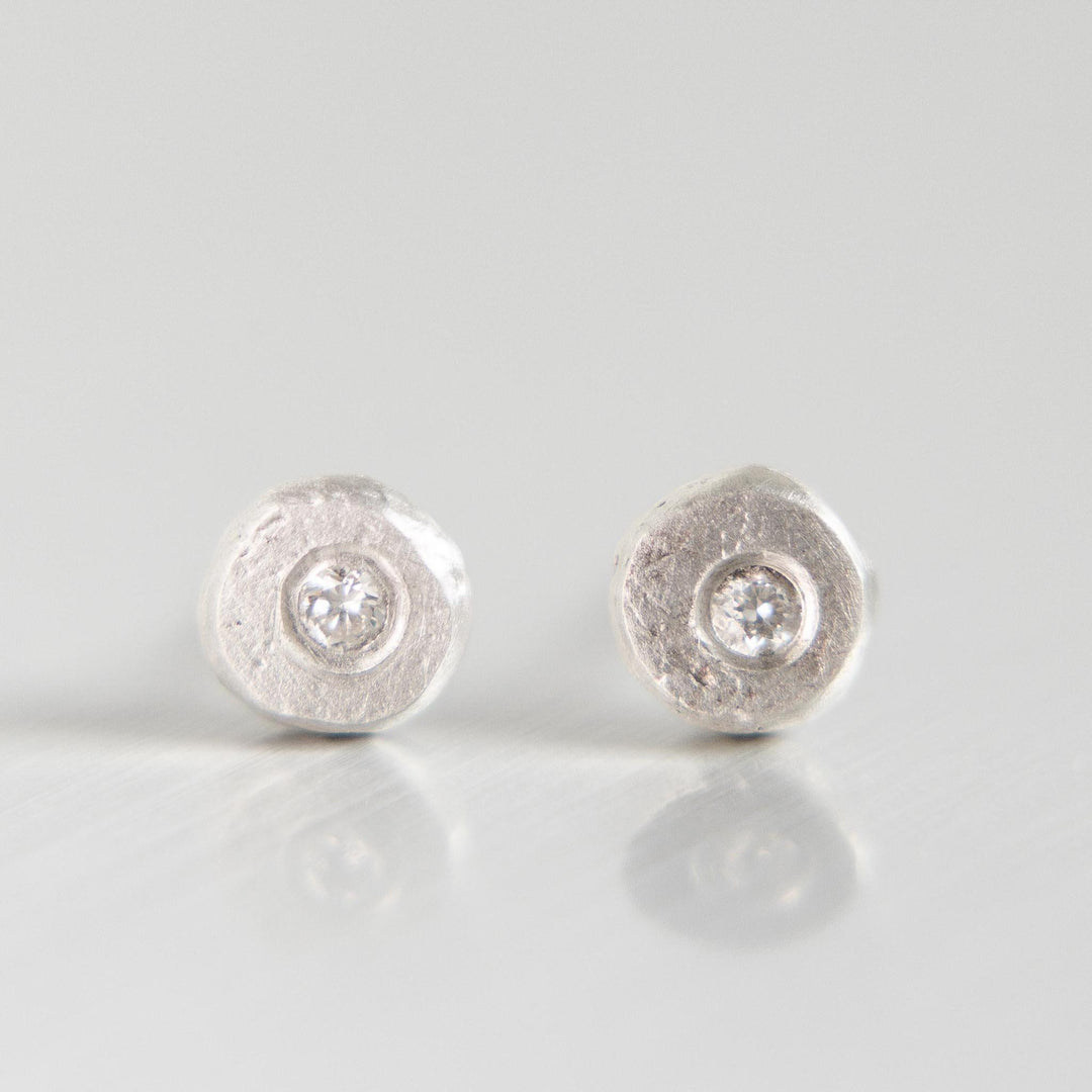 Pebble Stud Earrings in Sterling Silver