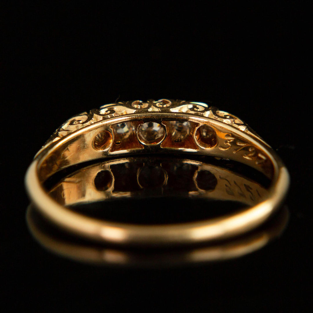 Antique 5 Stone Diamond Ring |18k Yellow Gold |  Circa 1900