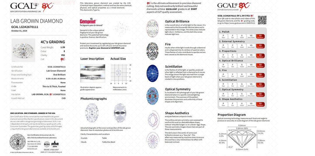 1.59ct Lab Diamond | Oval | E color | VS2 clarity