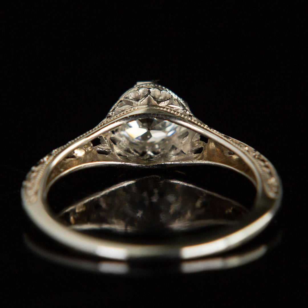 Art Deco Diamond Solitaire | 18k White Gold | circa 1935