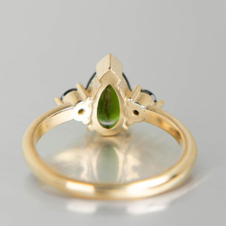 Three Stone Tourmaline Ring in 14k Yellow Gold