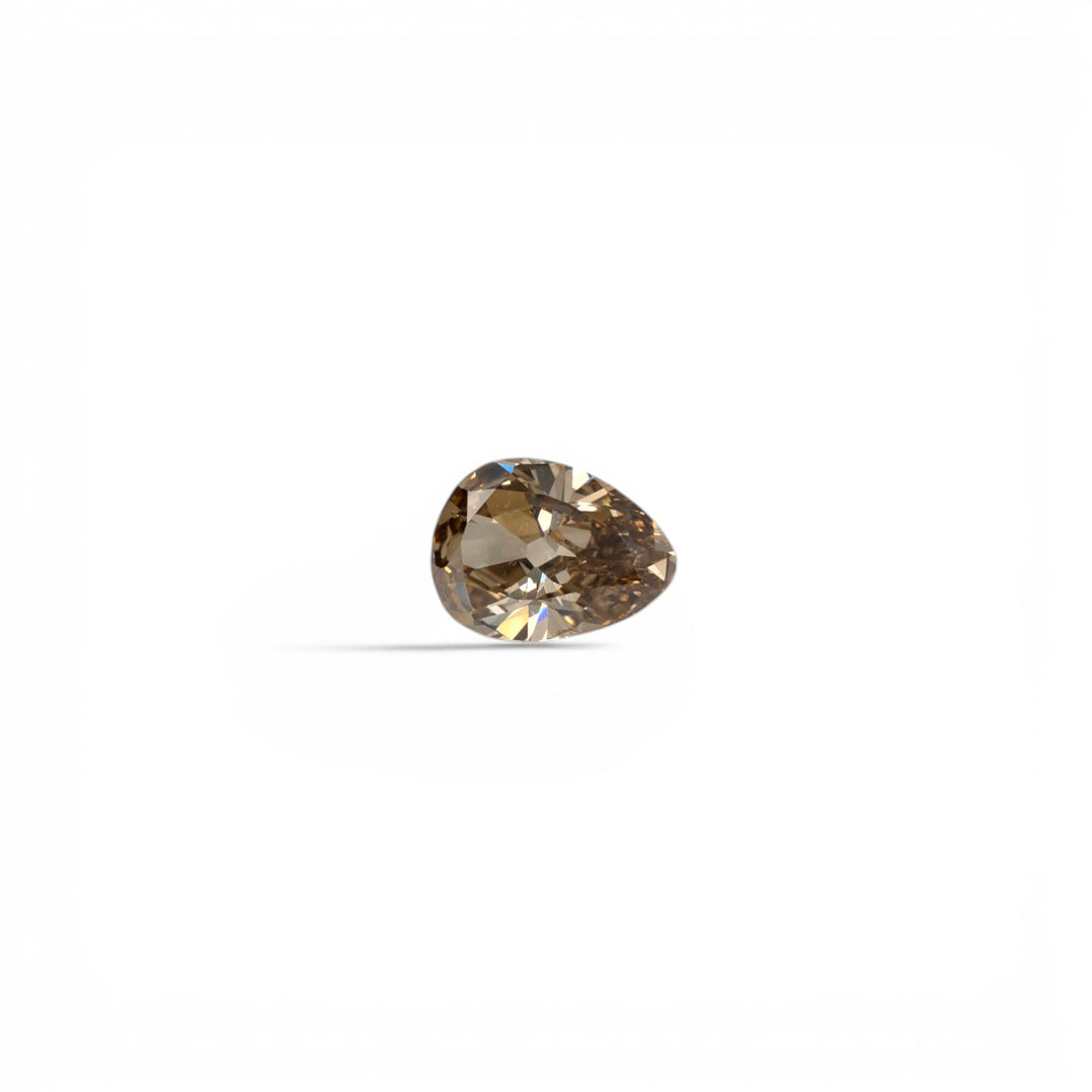 Stórica Studio 1.02ct antique pear diamond, fancy deep brown color, SI2 clarity, natural earth-mined.